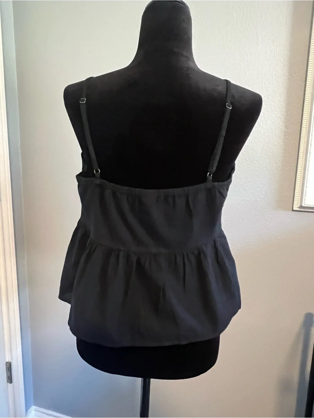 Abound Black Spaghetti Strap Peplum Camisole